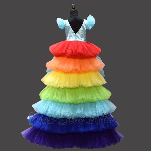 Rainbow Theme Birthday Party Outfit - Colorful Girl Dress